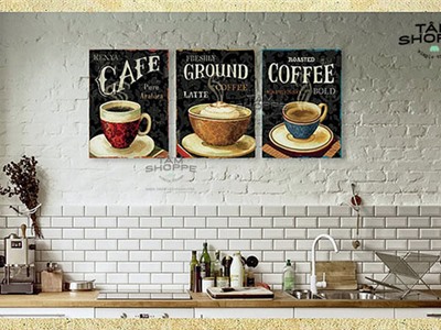 Trang trí tường nhà siêu chất với tranh thiếc vintage giả cổ